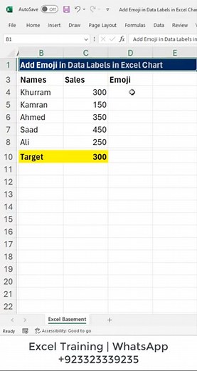 14K views · 78 reactions | Pro Tip: How to Add Emoji in Data Labels in #Excel Charts If you are a Windows user, press Windows key + (.) OR Windows key + semicolon (;) on your keyboard. If you are a macOS user, press the Control + Command + Spacebar keys on your keyboard. Click on the desired emoji to insert it into the cell in Excel. | Excel Basement | Facebook