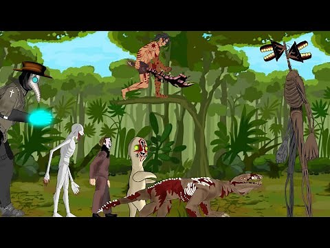 Siren Head vs Scp 049, Scp 096, Scp 076, Scp 173, Scp 682, Scp 035 - Drawing cartoons 2