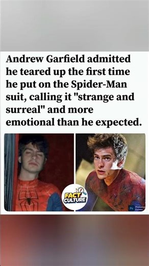 Andrew Garfield cried the first time he put on the Spider-Man suit. #AndrewGarfield #SpiderMan