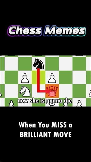 Queen Forked Missed Opportunity| Chess Memes #73