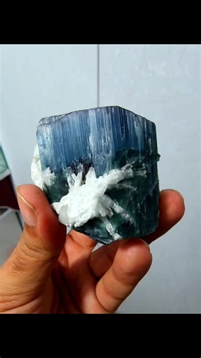 Kokikhel Afridi on Instagram: "╔═━「CAT’S EYE TOURMALINE CRYSTAL」━═╗ 🔵✨ Terminated Natural Cat’s Eye Tourmaline with Host Rock ✨🔵 A striking crystal showing a beautiful cat’s eye effect with a soft bluish tone, naturally terminated and beautifully seated on its host rock — a rare and highly collectible specimen‼️ ╠═══💎 Gemstone: Natural Tourmaline Crystal ╠═══👁️ Phenomenon: Cat’s Eye (Chatoyancy) ╠═══🔮 Crystal Form: Well-Terminated • On Matrix ╠═══🎨 Colour: Bluish Tone 🔵 ╠═══🪨 Matrix: Nat