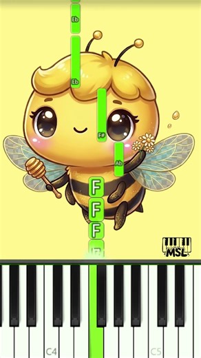 Bambee - Bumble Bee - EASY PIANO TUTORIAL #beginn