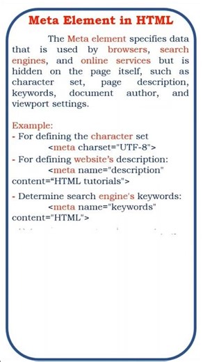 what is meta element in html || meta tag ‪@ensolutions5210‬ #coding #html #html5 #class #developer
