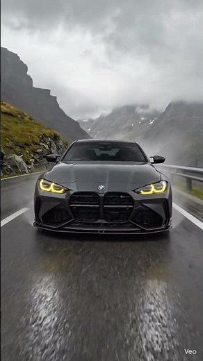 Insane BMW M4 Front View Driving in Foggy Mountains | #bmwm#automobile#cinematic #luxurycars