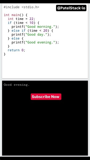 Coding Logic: Time Check in C Language 🔥 #Shorts #viral #PatelStact-io