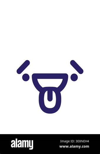 stretching up animation of laughing embarrassed face