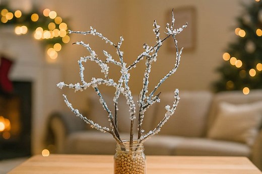 How to Make Frosted Branches - DIY Icy Winter Decor