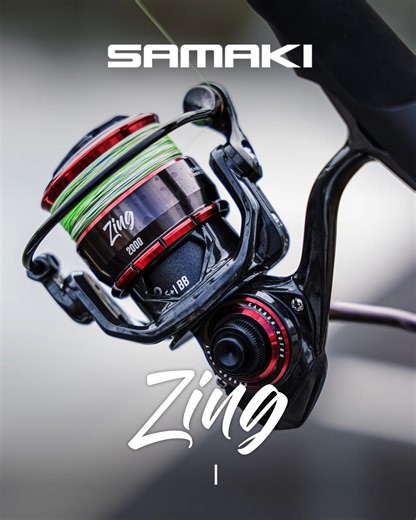 Introducing the new Zing Spin reel. 🎣 Zing punches well above its weight in performance and price. Loaded with features and built to perform. ☑ FusionGear CNC machined gears. ☑ Sealed CarbonFibre Drag. ☑ MonoBail 1-piece bail arm. ☑ DirectDrive Handle. ☑ Lightweight strong CarbonCore body and rotor. Check the full specs online - 2000, 2500, 3000, 4000 & 5000 sizes Don’t just take our word for it — feel the Zing for yourself at a tackle store near you. | Samaki