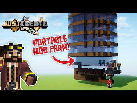 I built a PORTABLE MOB FARM in Minecraft Create Mod! Just Create 2: Ep 16