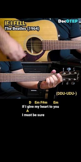 If I Fell - The Beatles (1964) Easy Guitar Chords Tutorial with Lyrics Part 1 SHORTS REELS
