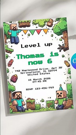How to Make a Minecraft Birthday Invitation in Canva 2026 🎮 #shorts #minecrafteducationedition