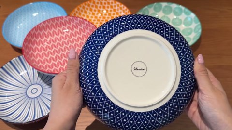 Selamica Porcelain 26 Ounce Pasta Bowls Set of 6, 8 inch Wide and Shallow Salad Bowls, Serving Bowls, Microwave & Dishwasher Safe, Sturdy & Stackable, Variety of Colors