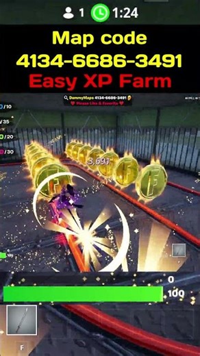 🔥 EASY XP FARM 🎯 FORTNITE 🔥 4134-6686-3491 🔥 How to level up fast in Fortnite