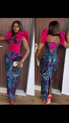 Style Explanation The Three patterns you need to make this corset gown is 1:A basic bustier pattern Then Adapt it into a cupped corset 2: To achieve the inverted waistline Make your pattern a little longer so you will be able to create out the waistline 3: The second pattern is your Basic Straight Skirt pattern 4: Third Pattern is your Flounce pattern in order to achieve this sleeves Just join two flounce together and use a stitch to attach them You will achieve this sleeves 👗 You can check thr