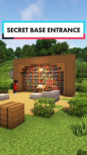 Hidden Bookshelf Minecraft Entrance Tutorial