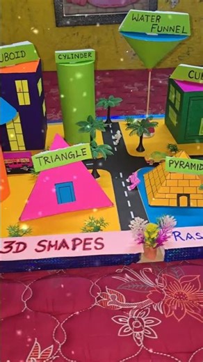 3d shapes aprtment model # city of 3d shapes #rbgs #project #math expo #2025