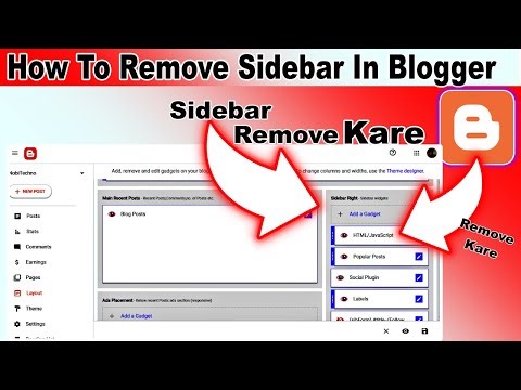 How to Remove sidebar in blogger | ब्लॉगर में साइडबार कैसे हटाए | Best 2023