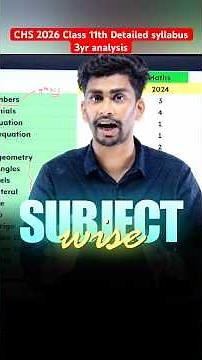 CHS 2026 Class 11th Detailed syllabus 🔥| Last 3 Year analysis chapter wise | CHS BHU