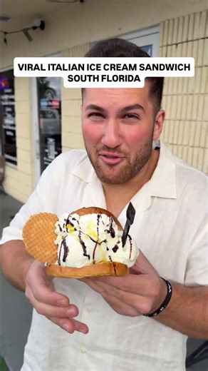 Michael Zein on Instagram: "FINALLY TRYING THE VIRAL ITALIAN GELATO ICE CREAM SANDWICH AT @duci.gelato IN DELRAY BEACH SOUTH FLORIDA #gelato #icecream #sandwich #italianfood"