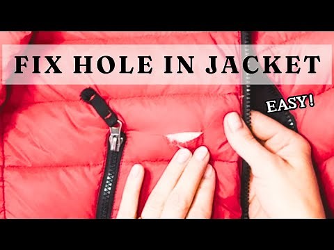 How to SEW Small HOLE in jacket impressively - Down Jacket Sewing Repair with needle and thread!