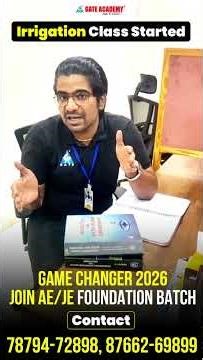 Irrigation Class Started || GAME CHANGER 2026 JOIN AE/JE FOUNDATION BATCH