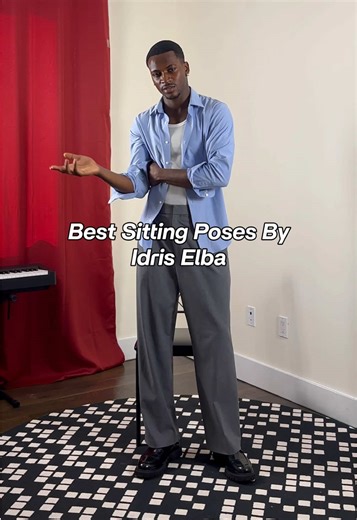 4 sitting poses by Idris Elba for your next shooting. 🔥 Save for later. 📸 #modeling #posesideas