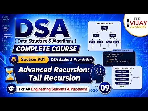 Tail Recursion Explained 🔥 | DSA Complete Course | Advanced Recursion | Day 09