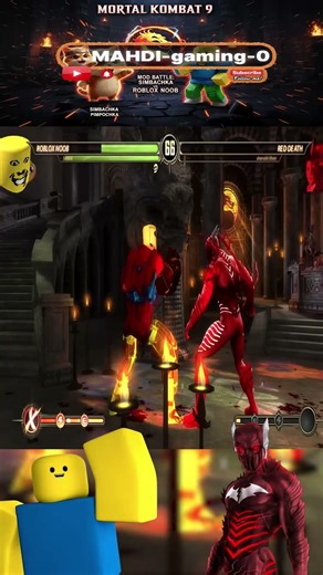 Roblox Noob vs The Red Death! 🤖💀 Ultimate MK9 Mod Fatality #shorts