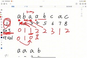 KMP算法next数组和nextval数组手算过程