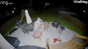 Ducking and Covering From the Sprinkler  - GIPHY Clips