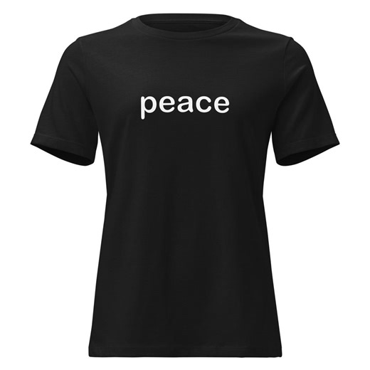 Women's Black Peace T-shirt | Minimalist White Letter Tee | Ultra Soft 100% Cotton | Relaxed Fit Everyday Shirt | Gift for Her | Stylish - Etsy