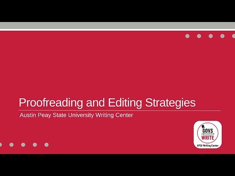 Proofreading and Editing Strategies