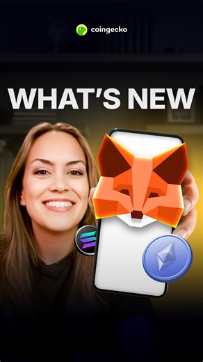 CoinGecko | Cryptocurrency on Instagram: "MetaMask just rolled out its biggest upgrade yet, including Solana support, a debit card, and more. In today's video, we break down @metamask.io’s latest features, how they're improving user experience, and what’s coming next. Tap the link in our bio to watch the full video ☝️"