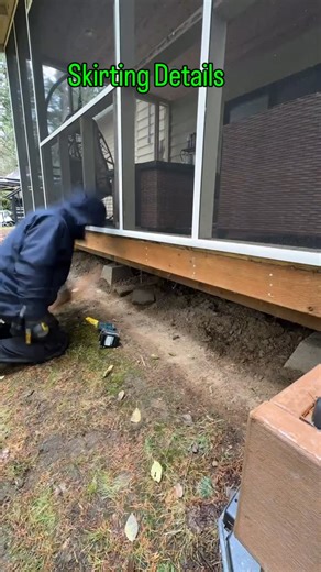 Jason Russell on Instagram: "Keep those end cuts!! We’re using scrap @timbertech #azek decking to skirt off this existing screened in garden room."