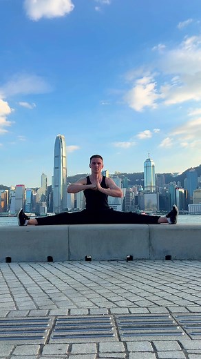 Stretching in Hong Kong with Jean-Claude Van Damme