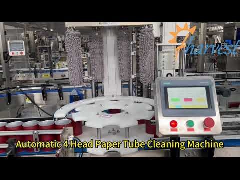 High-Efficiency 4-Head Paper Tube Cleaner for Roasted Nuts & Dried Fruit Packaging