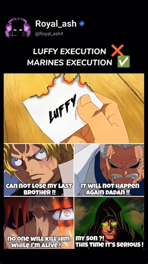 Marines Tried To Execute Luffy… Forgot Who His Family Is 😭💀 #anime #onepiece #memes