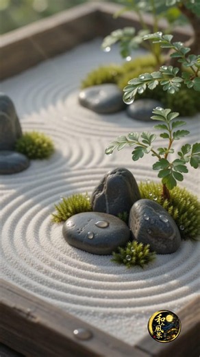 【禅の静寂】朝露に包まれる小さな枯山水 | Miniature Japanese Zen Garden ASMR