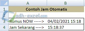 Cara Membuat Jam Otomatis atau Waktu Hari Ini di Excel