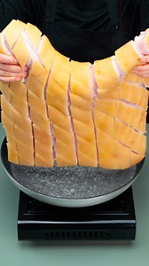 This trick will make any chef jealous! The meat melts in your mouth! Ingredients pork belly: 3 kg (7 lb) salt: 7 g (0.2 oz) black pepper: 3 g (0.1 oz) soft butter: 200 g (7.1 oz) parsley: 10 g (0.4 oz) garlic: 5 g (0.2 oz) black pepper: 1 g (0.0 oz) salt: 3 g (0.1 oz) coriander seeds: 5 g (0.2 oz) bacon: 120 g (4.2 oz) flour: 20 g (0.7 oz) water: 250 ml (8.5 fl oz) sugar: 120 g (4.2 oz) chili flakes: 10 g (0.4 oz) chili paprika: 15 g (0.5 oz) apple vinegar: 20 ml (0.7 fl oz) starch: 10 g (0.4 oz