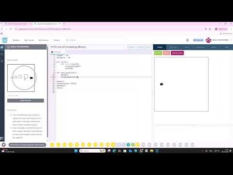 Arduino + python 1.11.5 სავარჯიშო - Line Of increasing blocks / codehs.com / პროგრამირება / coding