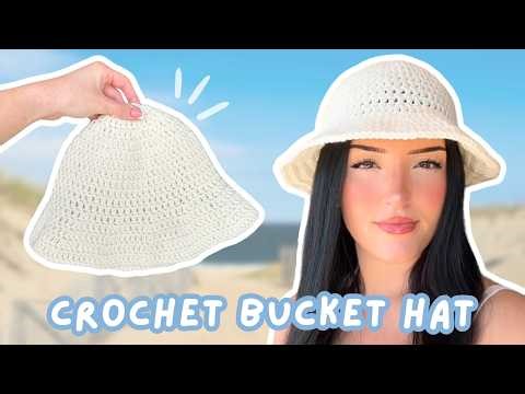 EASY crochet bucket hat tutorial for beginners | how to crochet a bucket hat ☀️