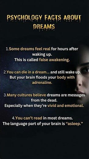 4 Scary Dream Facts You Didn’t Know 🌙 #psychology #sleepfacts #youtubeshorts #sleep