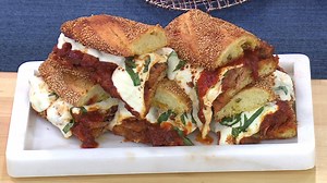 Get Adam Richman’s recipe for a steak pizzaiola sandwich