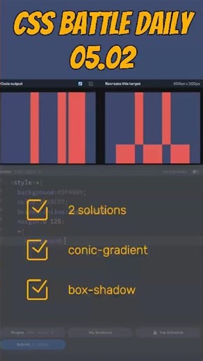 Daily CSS Battle 2 solutions 📜📜 05.02 #cssbattle #coding