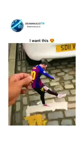 Yash -------> on Instagram: "Follow for more The video captures a hand positioning a small Lionel Messi figurine in Barcelona kit to kick a tiny soccer ball toward a white Ford Ka's rear window, where it bounces and lands inside on the parcel shelf, mimicking a goal in a whimsical car setup. Shared on Christmas Day by @HumansNoContext , an account curating absurd human moments, the clip highlights creative fan tributes to Messi's legacy, blending soccer passion with everyday improvisation for vi