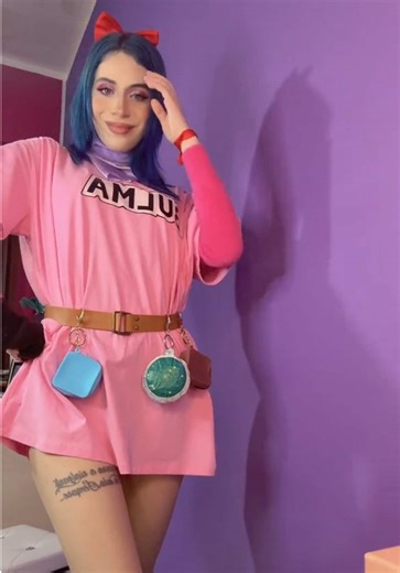 Cosplay Bulma - Dragonball 🐉❤️ #dragonball #bulma #goku #cosplaybulma #neiperte