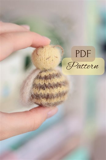 NEW! Knitting PDF Pattern for the Tiny Bee Toy in ENGLISH - How to Knit a Little Bee Toy Tutorial - Etsy