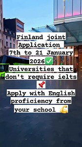 Finland 🇫🇮 joint Application 2026✅️ 1 Application for 6study programs 💪 Universities that don't require ielts✅️ Go get an English proficiency from your university 📌✔️ | Taku Lynda