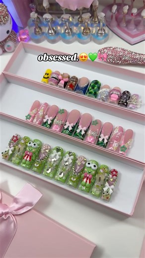 Camo & 3D Nails 😍🎀💚💞✨ #simplenails #fy #trending #pressonnails #naildesign #viral #foryou #fyp